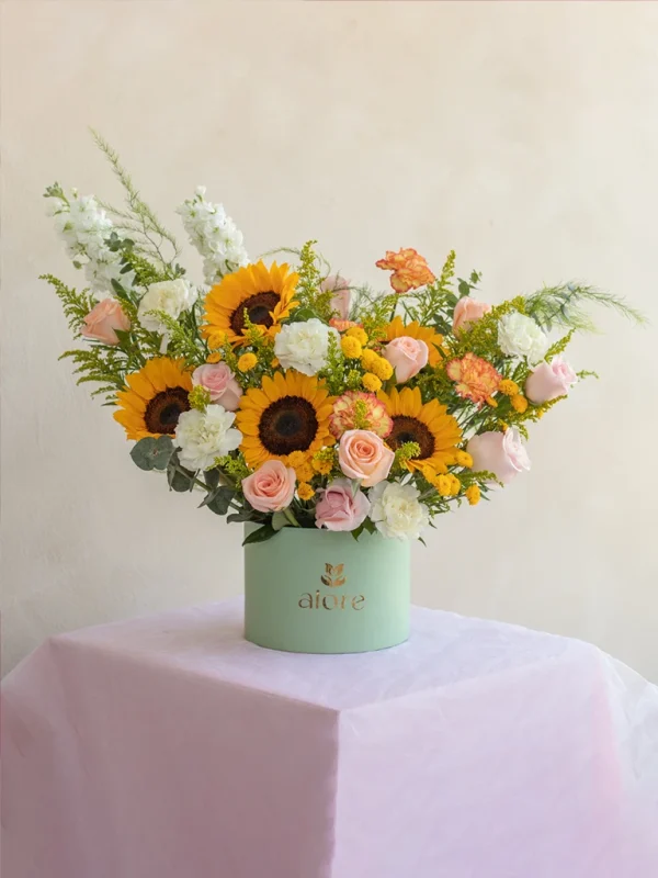 caja gigante don girasoles de vivero y flores premium