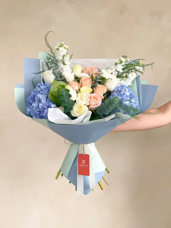ramo de flores premium en tonos pasteles