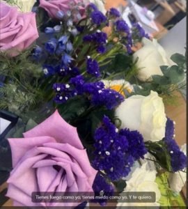 rosas lilas y rosas blancas