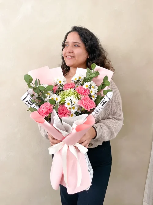 ramo de claveles rosados importados