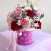 Caja de flores rojas por san valentin