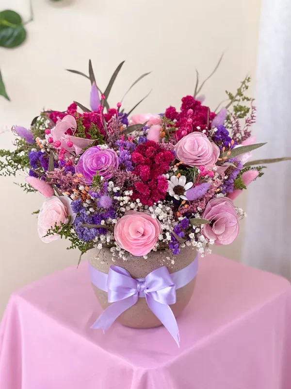 Maceta de flores eternas para mamá