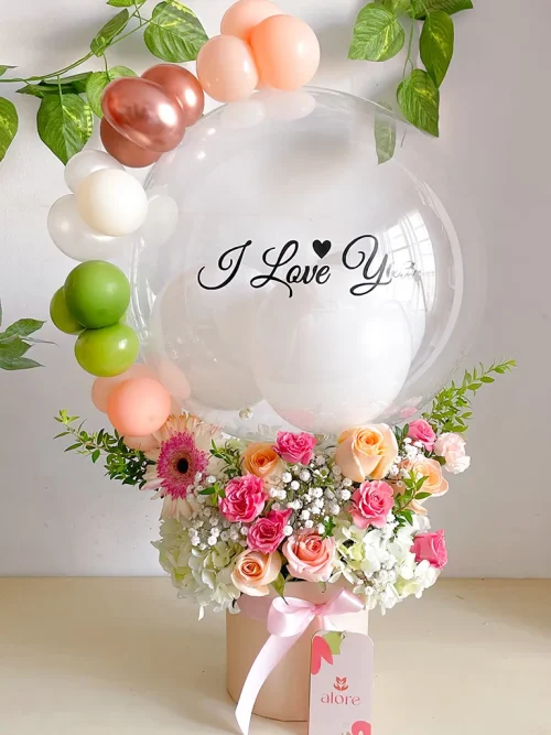 arreglo floral melon con globos arreglo floral melon con globos