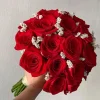 bouquet de novia con rosas rojas y statice bouquet de novia con rosas rojas y statice