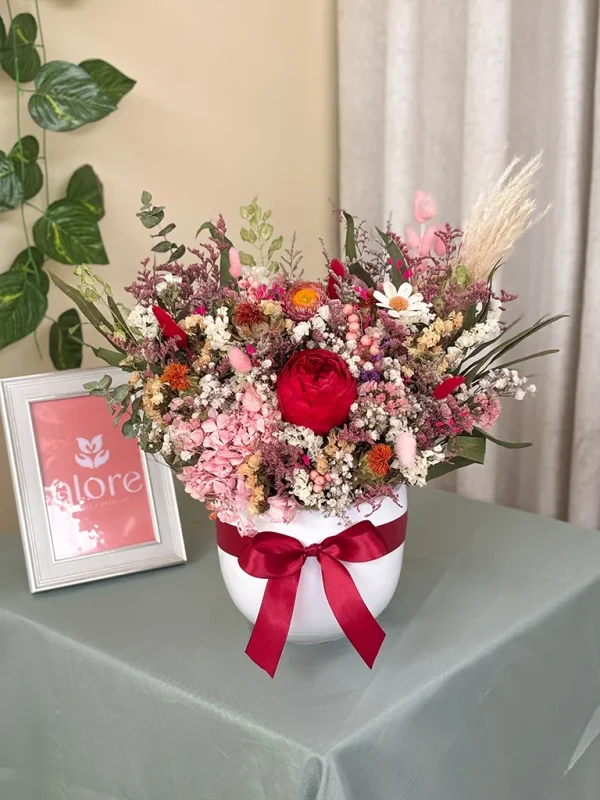 flores eternas con peonia roja flores eternas con peonia roja