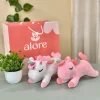 peluche unicornio rosa y blanco