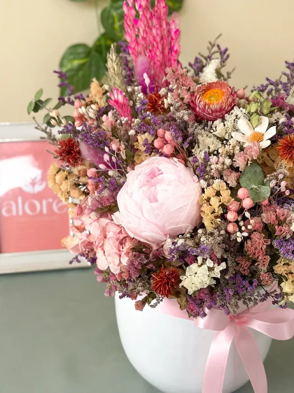 peonia rosadas preservada y flores secas peonia rosadas preservada y flores secas