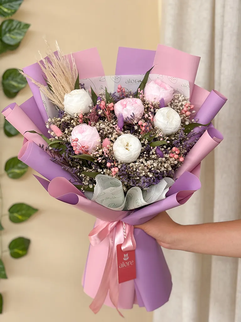 ramo de 6 peonias estilo coreano