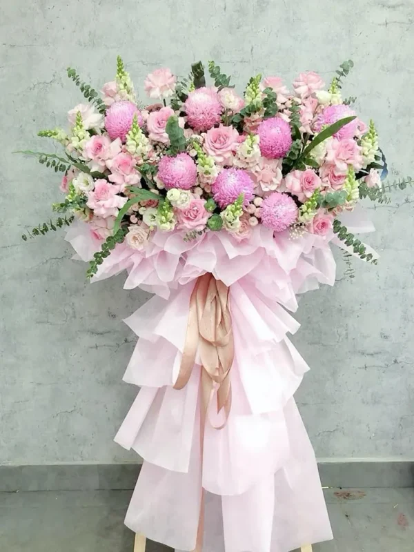 arreglo floral de inaguracion color rosado arreglo floral de inaguracion color rosado