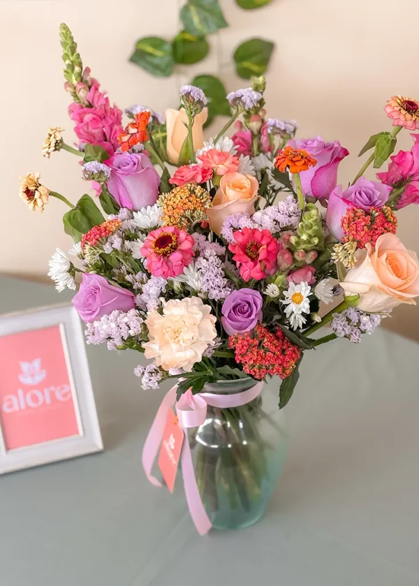 florero con mix de flores florero con mix de flores