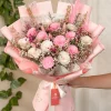 ramo premiun de rosas rosadas secas