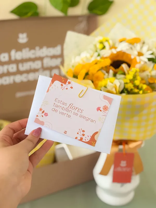 tarjeta de cuidados y flores tarjeta de cuidados y flores