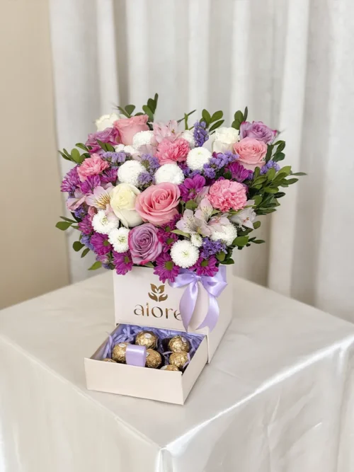 caja de flores por el dia de la madre