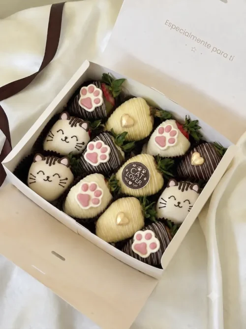 caja de fresas cat lover